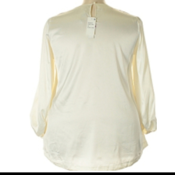 Seven7 High Low Top Size 0X Silky Puff Sleeve NWT - Picture 3 of 10